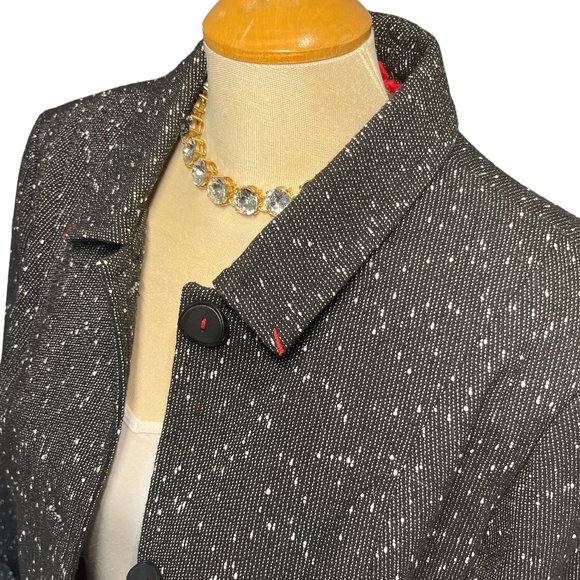 COLDWATER CREEK Bomber Jacket *Sz 16 Nice Weight Black with White Specks - Picture 4 of 14